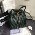 Imitation Chanel origianl lambskin drawstring bag 3326 green HV06634EY79