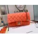 Imitation Chanel Original Small velvet flap bag AS1792 orange HV07246SU58