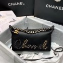 Imitation Chanel Original Soft Leather Bowling Bag AS1886 black HV05593Fo38