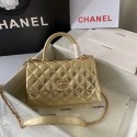 Imitation Chanel Small Flap Bag with Top Handle 92990 GOLD HV00754Za30