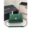 Imitation Chanel Small Flap Bag with Top Handle A92990 green HV04612RC38