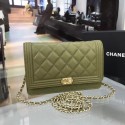 Imitation Chanel WOC Mini Shoulder Bag 33815 BOY green gold chain HV08566Dl40