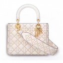 Imitation Dior CANNAGE Original Calfskin Leather Tote Bag 3892 Beige HV02855sJ18