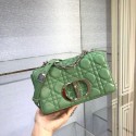 Imitation Dior SMALL DIOR CARO BAG Soft Cannage Calfskin M9241 green HV00552Tm92