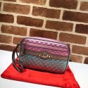 Imitation Gucci Calfskin Leather Clutch bag 447632 Pink&Gold&Green HV01078lH78