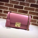 Imitation Gucci Cowhide Padlock medium GG shoulder bag 409486 pink HV01623Fo38