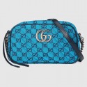 Imitation Gucci GG Marmont Multicolor small shoulder bag 447632 blue HV05676Oz49