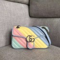 Imitation Gucci GG Marmont small shoulder bag 443497 green&pink&yellow&blue HV00597RC38
