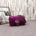 Imitation Gucci GG NOW Velvet Shoulder Bag 446744 purple HV05823lH78