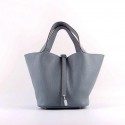 Imitation Hermes Picotin 22cm Bags togo Leather 8616 gray-blue HV05281Dl40