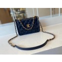 Imitation High Quality Chanel flap bag Calfskin & Gold-Tone Metal AS2055 Royal Blue HV05127HH94