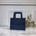 Imitation High Quality DIOR TOTE BAG IN EMBROIDERED CANVAS C0195 Blue HV08157Bo39