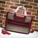 Imitation High Quality Gucci GG canvas Briefcase 484663 red HV02317Bo39