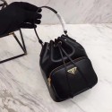 Imitation Prada Leather bucket bag N1865 black HV08217Tm92
