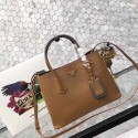 Imitation prada medium saffiano lux tote original leather bag bn2755 tan&gray HV11991SU58