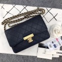 Knockoff AAAAA Chanel Calfskin & Gold-Tone Metal wallet on chain bag A81419 Royal Blue HV07623Jc39