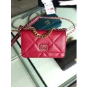 Knockoff Chanel 19 Classic Sheepskin Leather Chain Wallet AP0957 Red & Gold-Tone Metal HV10977JF45