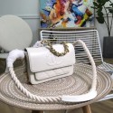 Knockoff Chanel flap bag Crumpled Calfskin Cotton & Gold-Tone Metal AS0074 white HV06031yN38