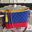 Knockoff Chanel Gabrielle Nubuck leather Shoulder Bag 1010A blue&red HV00071iV87