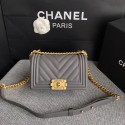 Knockoff Chanel Leboy Original Calf leather Shoulder Bag B67085 grey gold chain HV01129Lg61