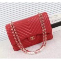 Knockoff Chanel Maxi Quilted Classic Flap Bag Sheepskin C56801 red Gold chain HV04015Ez66