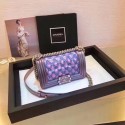 Knockoff Chanel Small BOY CHANEL Handbag A67085 Purple HV10619Bt18