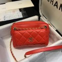 Knockoff CHANEL Small camera bag lambskin & Gold-Tone Metal AS1367 red HV00278eF76