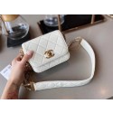 Knockoff Chanel small flap bag Lambskin & Gold-Tone Metal AS2051 white HV01730tU76