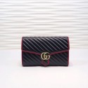 Knockoff Gucci GG Marmont clutch 498079 black&red HV11913eF76