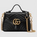 Knockoff Gucci GG Marmont mini top handle bag 547260 black HV11315Ez66