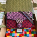 Knockoff Gucci GG Marmont multicolor small shoulder bag 443497 Pink&green&yellow&red HV10633tp21