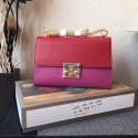 Knockoff Gucci Padlock Shoulder Bag calfskin leather 409486 Rose with red HV01814Lg61