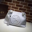Knockoff Gucci Soho Medium Tote Bag Calfskin Leather 308982 white HV01531iV87