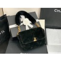 Knockoff High Quality Chanel flap bag Shearling Lambskin & Gold-Tone Metal AS2240 black HV01310FA65