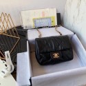 Knockoff High Quality Chanel small flap bag Calfskin & Gold-Tone Metal AS2232 black HV04896Lg12