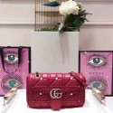 Knockoff High Quality Gucci GG Marmont matelasse original leather small shoulder bag B443497 red HV00900FA65