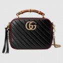 Knockoff High Quality Gucci GG Marmont series small bamboo shoulder bag 602270 black HV00516Lg12