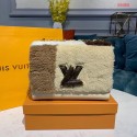 Knockoff Louis Vuitton TWIST MM Original wool Leather Bag M55450 White HV01095Ez66