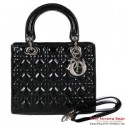 Lady Dior Bag mini Bag D9601 Black Patent Leather Silver HV03434yx89
