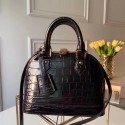 Louis Vuitton Crocodile Pattern Leather Bag N90897 Black HV05862fo19