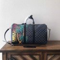 Louis Vuitton Damier Graphite Keepall 45 with Shoulder Strap N50002 Coconut tree HV11011Lo54