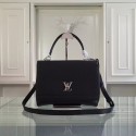 Louis Vuitton original litchi leather tote bag 50250 black HV08958Yo25
