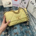 Luxury Chanel 19 flap bag AS1160 AS1161 AS1162 light yellow HV07543Lv15