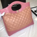 Luxury CHANEL 31 Large Shopping Bag A57977 pink& apricot HV03163Lv15