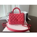 Luxury Chanel coco mini flap bag with top handle AS2215 pink HV08537bE46