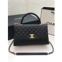Luxury Chanel flap bag with top handle A92991 black HV07041QT69