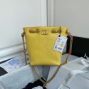 Luxury Chanel Lambskin bucket bag AS2381 yellow HV10727bE46