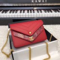 Luxury Chanel Original Lambskin & Gold-Tone Metal D33814 red HV01748Lv15