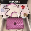 Luxury Chanel Small Flap Bag Top Handle V92990 Purplish HV07178Lv15