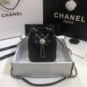 Luxury Chanel velvet Drawstring Sheepskin bag AS1894 black HV01820Px24